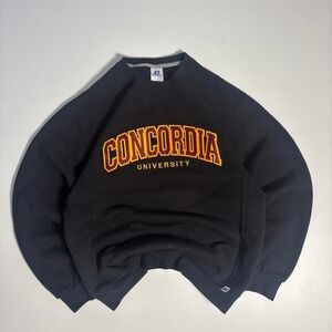 Black Russell Athletic Concordia University Crewneck Sweatshirt - M
